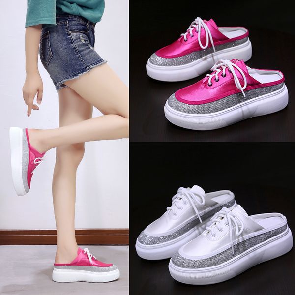 new fashion female outdoor lace-up lazy slippers platform thick bottom round toe leisure cozy women shoes zapatos de mujer 2020, Black
new fashion female outdoor lace-up lazy slippers platform thick bottom round toe leisure cozy women shoes zapatos de mujer 2020, Black