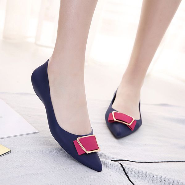 women flats 2019 summer new arrival pointed toe chic buckle decoration ballet flats selling fashion water-proof rain shoes, Black
women flats 2019 summer new arrival pointed toe chic buckle decoration ballet flats selling fashion water-proof rain shoes, Black