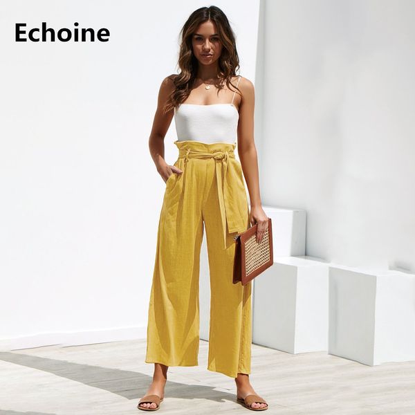 high waist wide leg pants woman cotton linen elastic waist loose elegant ladies trousers pants office ladies ruffle frill, Black;white
high waist wide leg pants woman cotton linen elastic waist loose elegant ladies trousers pants office ladies ruffle frill, Black;white