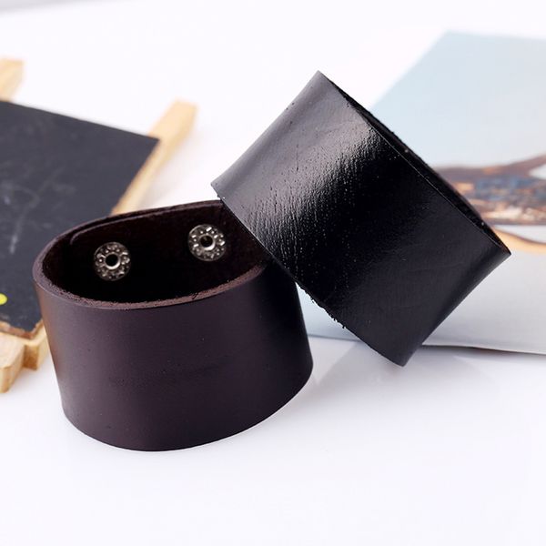 fashion punk wide simple design brown/black leather wristbands chain bracelets and bangles for women men charm jewelry, Golden;silver
fashion punk wide simple design brown/black leather wristbands chain bracelets and bangles for women men charm jewelry, Golden;silver