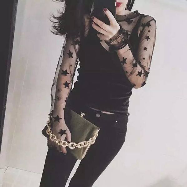 Women Sexy Harajuku Mesh Tops Net Perspective See Through T Shirt Transparent Undershirt Star Base Tops Clubwear
Women Sexy Harajuku Mesh Tops Net Perspective See Through T Shirt Transparent Undershirt Star Base Tops Clubwear