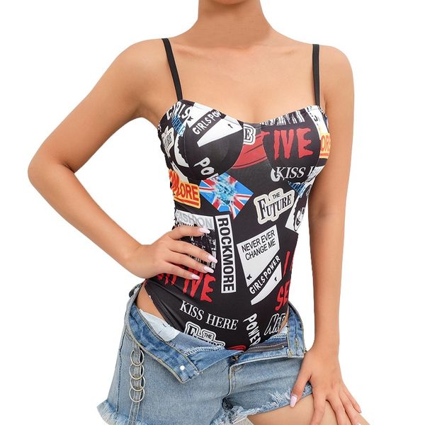 women sexy bodysuit ladies print skinny contrast color print sleeveless padded bodysuit, Black;white
women sexy bodysuit ladies print skinny contrast color print sleeveless padded bodysuit, Black;white