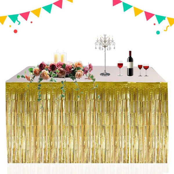 lanlan 2pcs metallic foil fringe shiny tassel table skirt thickened table curtain for wedding birthday party home decoration
lanlan 2pcs metallic foil fringe shiny tassel table skirt thickened table curtain for wedding birthday party home decoration