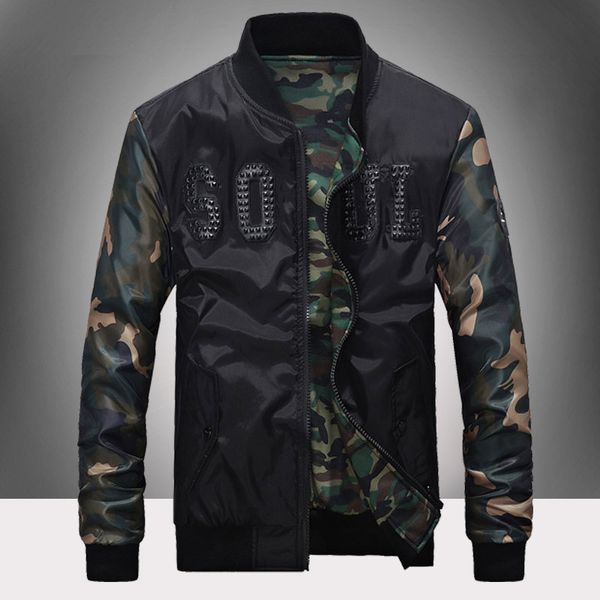 men's jackets mens autumn winter camouflage stitching jacket three-dimensional letter printing for men outwear clothing loose plus size, Black;brown
men's jackets mens autumn winter camouflage stitching jacket three-dimensional letter printing for men outwear clothing loose plus size, Black;brown
