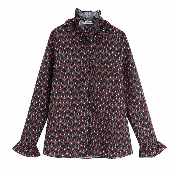 flower printing ruffle stand collar women shirt 2019 autumn leisure lady long sleeve blouse loose s6552, White
flower printing ruffle stand collar women shirt 2019 autumn leisure lady long sleeve blouse loose s6552, White