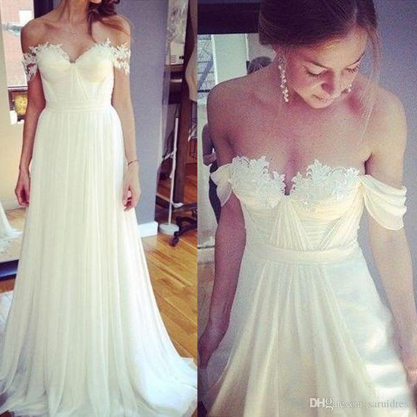 off shoulder white a-line bridal sweep spring garden beach wedding dresses chiffon bridal dress simple style customized made
off shoulder white a-line bridal sweep spring garden beach wedding dresses chiffon bridal dress simple style customized made