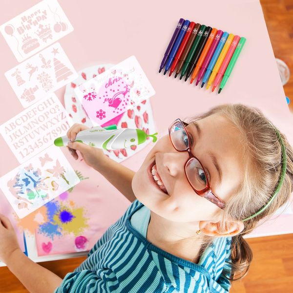 creative electric spray art pen airbrush marker set watercolor paint pen magic pen coloured markers childrens kids toy gift
creative electric spray art pen airbrush marker set watercolor paint pen magic pen coloured markers childrens kids toy gift
