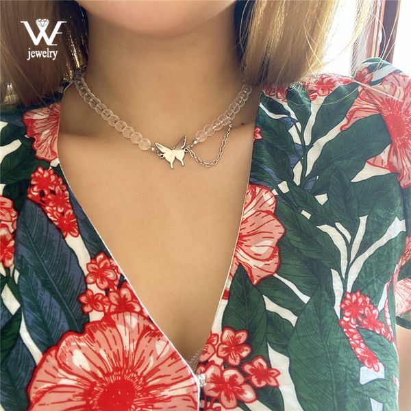 we new korean statement neckalce for women fashion trasparent beads choker necklace butterfly chocker collar jewelry, Silver
we new korean statement neckalce for women fashion trasparent beads choker necklace butterfly chocker collar jewelry, Silver