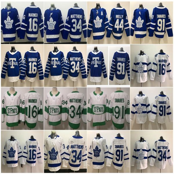 

2019 2020 St. Pats Men's Toronto Maple Leafs #34 Auston Matthews 16 Mitch Marner 29 William Nylander 91 John Tavares A Patch Hockey Jersey