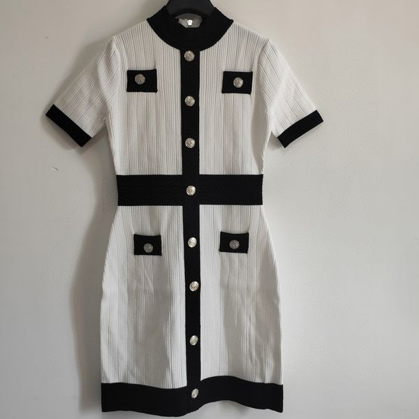 women designer dresses short sleeve lady luxury casual button decoration dress simple fashion back zip women brand dress, Black;gray
women designer dresses short sleeve lady luxury casual button decoration dress simple fashion back zip women brand dress, Black;gray