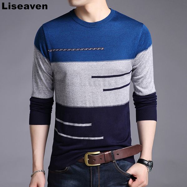 liseaven sweater men 2018 new arrival casual pullovers autumn round neck patchwork knitted sweaters, White;black
liseaven sweater men 2018 new arrival casual pullovers autumn round neck patchwork knitted sweaters, White;black