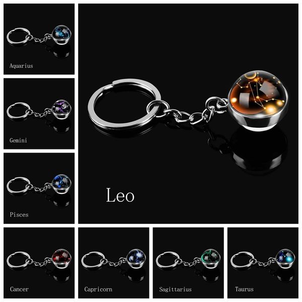 double side glass ball 12 zodiac signs keychain metal key chain holder couples keychain gifts constellation jewelry accessories, Slivery;golden
double side glass ball 12 zodiac signs keychain metal key chain holder couples keychain gifts constellation jewelry accessories, Slivery;golden