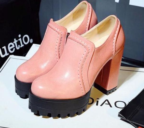 women's shoes in spring and autumn high coarse heel round head waterproof table, Black
women's shoes in spring and autumn high coarse heel round head waterproof table, Black