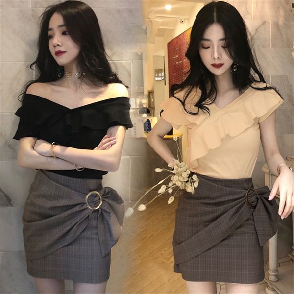 edacity less flower bud sleeve women 2020 t-shirt shoulder strap shoulder strap new short solid color slim-cut one-line collar t-shirt, White
edacity less flower bud sleeve women 2020 t-shirt shoulder strap shoulder strap new short solid color slim-cut one-line collar t-shirt, White