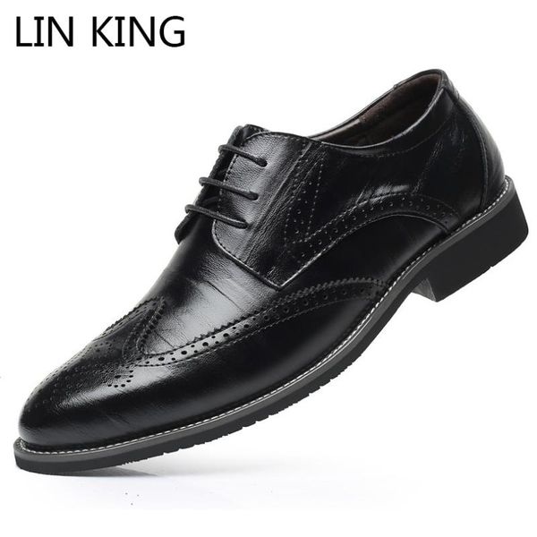 lin king fashion business dress men shoes new classic leather men's brogue shoes lace up dress men oxfords big size 38-48, Black
lin king fashion business dress men shoes new classic leather men's brogue shoes lace up dress men oxfords big size 38-48, Black