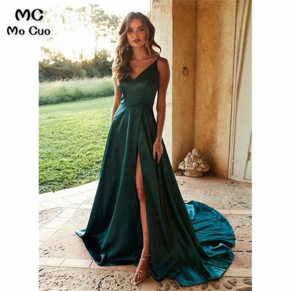 in stock green evening dresses prom dresses long front slit vestidos de fiesta spaghetti straps v-neck women evening dress, White;black
in stock green evening dresses prom dresses long front slit vestidos de fiesta spaghetti straps v-neck women evening dress, White;black