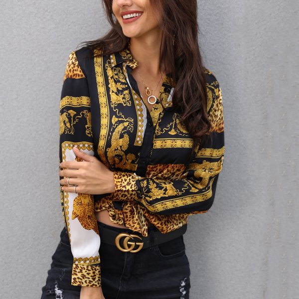 elegant print shirt loose button down shirt turn-down collar female print knot front long sleeve blouse, White
elegant print shirt loose button down shirt turn-down collar female print knot front long sleeve blouse, White