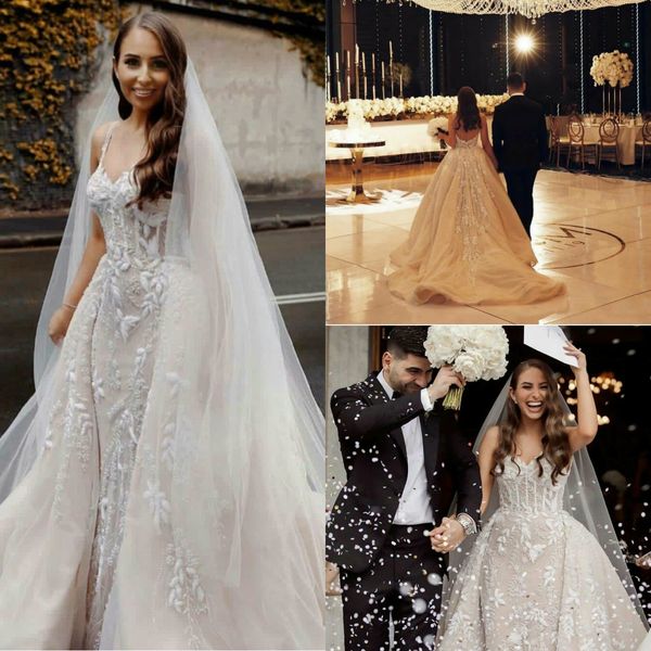 2020 mermaid wedding dresses with detachable train lace appliques beaded country wedding dress backless robes de mariée, White
2020 mermaid wedding dresses with detachable train lace appliques beaded country wedding dress backless robes de mariée, White