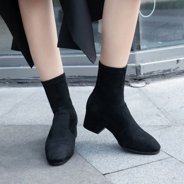 high heel boots women's sock boots winter ankle boot lady stylish pointed shoes simple suede stretchy fabric boot, Black
high heel boots women's sock boots winter ankle boot lady stylish pointed shoes simple suede stretchy fabric boot, Black