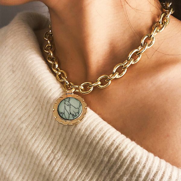 vintage women chain green stone pendant statement choker necklace charm jewelry, Silver
vintage women chain green stone pendant statement choker necklace charm jewelry, Silver