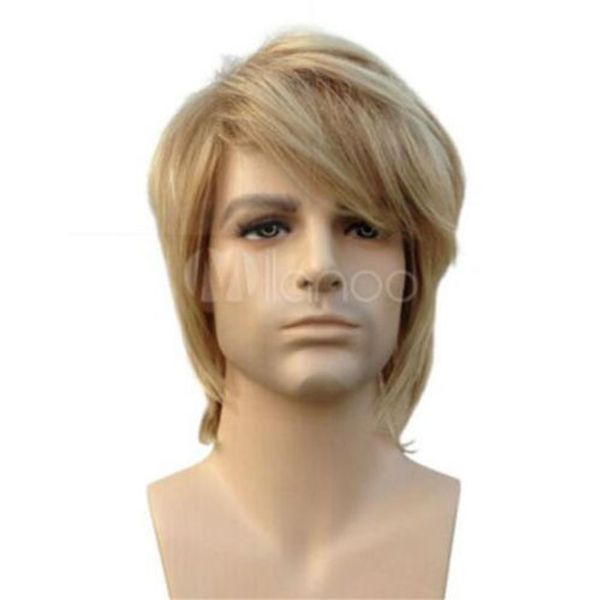 fashion handsome men straight short blonde synthetic hair cosplay party full wig mj, Black
fashion handsome men straight short blonde synthetic hair cosplay party full wig mj, Black
