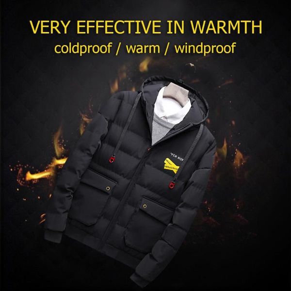 winter jackets men warm outwear snow coat hooded casual jacket thicken fashion zipper parkas, Black
winter jackets men warm outwear snow coat hooded casual jacket thicken fashion zipper parkas, Black