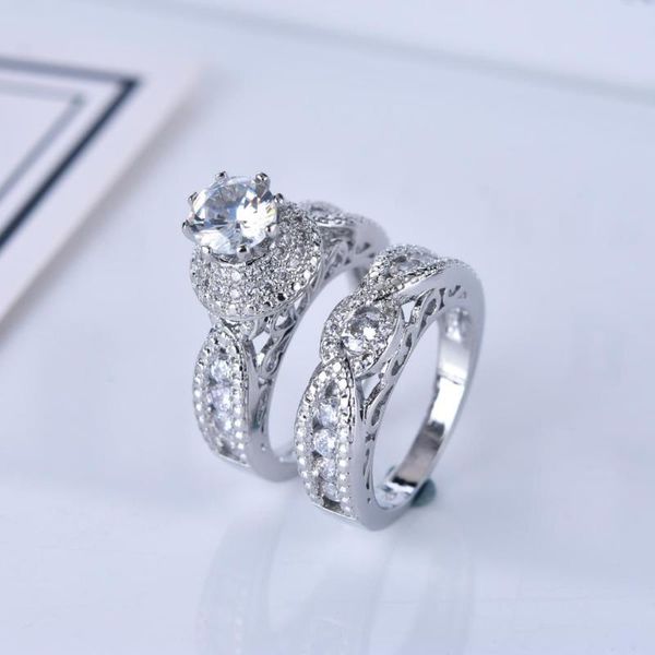 female crystal zircon wedding ring set fashion silver color stone finger ring promise bridal engagement rings for women, Slivery;golden
female crystal zircon wedding ring set fashion silver color stone finger ring promise bridal engagement rings for women, Slivery;golden