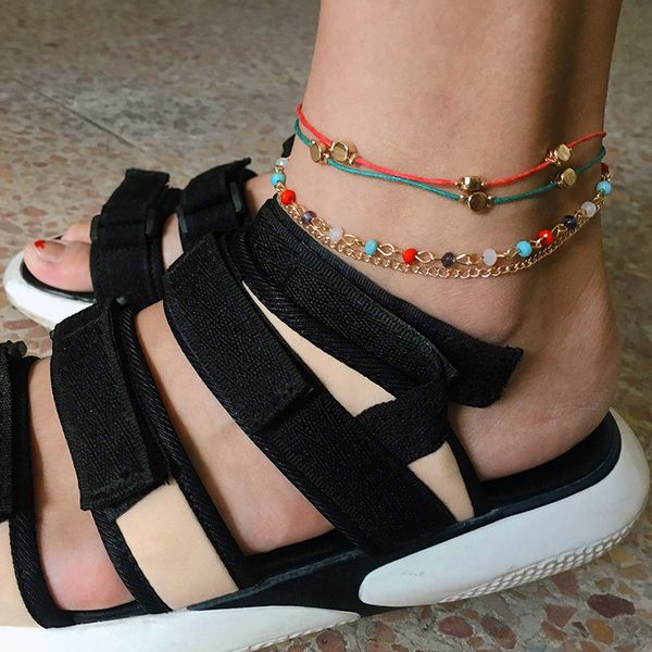 4pc/set bohemian colorful rope chain anklet vintage handmade weave beads anklet for women 2019, Red;blue
4pc/set bohemian colorful rope chain anklet vintage handmade weave beads anklet for women 2019, Red;blue