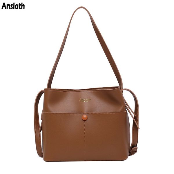 ansloth solid color bucket bag women quality pu leather shoulder bag ladies fashion handle female crossbody hps829
ansloth solid color bucket bag women quality pu leather shoulder bag ladies fashion handle female crossbody hps829