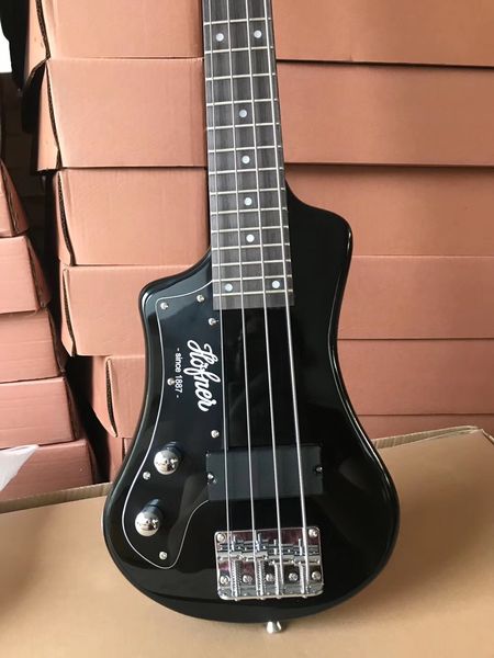 custom 4 strings black hofner shorty travel bass guitar protable mini electric bass guitar with cotton gig bag, maple neck, black pickguard
custom 4 strings black hofner shorty travel bass guitar protable mini electric bass guitar with cotton gig bag, maple neck, black pickguard