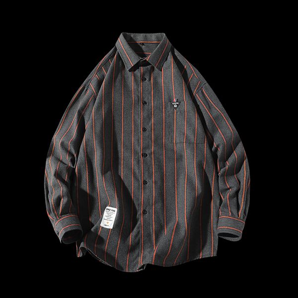 men shirt 2019 spring autumn new long sleeve flannel stripe shirt men office style business casual shirts y2059, White;black
men shirt 2019 spring autumn new long sleeve flannel stripe shirt men office style business casual shirts y2059, White;black