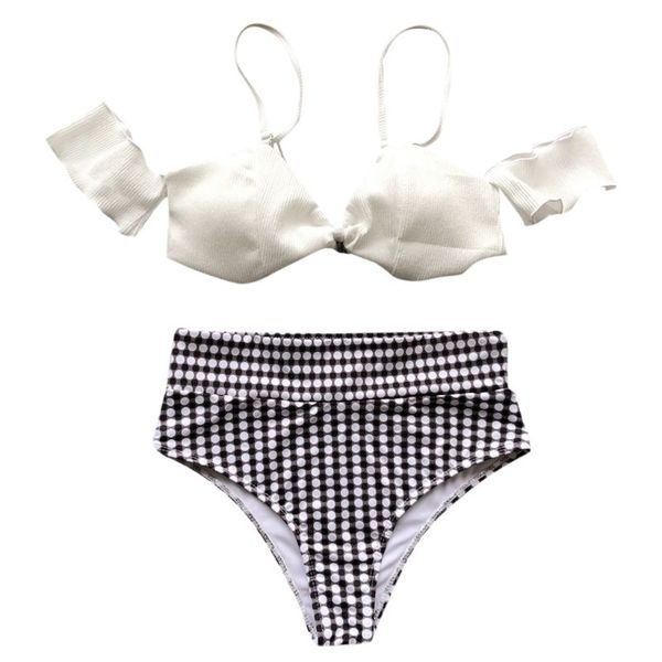 women two piece set detachable straps off the shoulder bra high waist tummy control vintage polka dot printed thong, Red;black
women two piece set detachable straps off the shoulder bra high waist tummy control vintage polka dot printed thong, Red;black