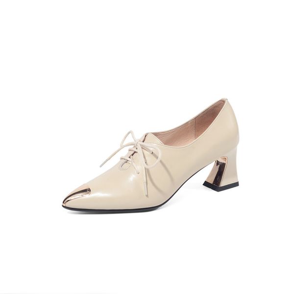 fashion metal pointed toe women shoes genuine leather lace up high heels pumps summer wedding shoes woman, Black
fashion metal pointed toe women shoes genuine leather lace up high heels pumps summer wedding shoes woman, Black