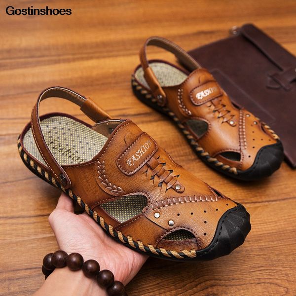 sandal cow leather sandals for men fashion genuine leather closed toe anti slip footwear summer sandals mene, Black
sandal cow leather sandals for men fashion genuine leather closed toe anti slip footwear summer sandals mene, Black