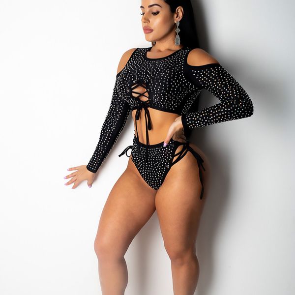 summer shinny bikini set women's crystal long sleeve bottoms bikini set female swimwear beachwear bathing suits outfits, White;black
summer shinny bikini set women's crystal long sleeve bottoms bikini set female swimwear beachwear bathing suits outfits, White;black
