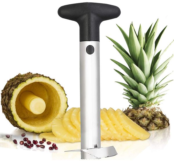 stainless steel pineapple corer | all in one pineapple tool, peeler, slicer and cutter | non slip detachable handle
stainless steel pineapple corer | all in one pineapple tool, peeler, slicer and cutter | non slip detachable handle