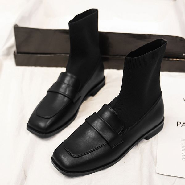 women's boots square head toe yarn elastic thick heel high heels shoes woman female socks knitting boots black shoes f10-56
women's boots square head toe yarn elastic thick heel high heels shoes woman female socks knitting boots black shoes f10-56