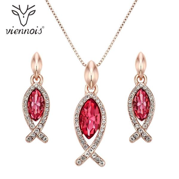 viennois jewelry set for women red color fish zircom design necklace dangle earrings party jewelry, Silver
viennois jewelry set for women red color fish zircom design necklace dangle earrings party jewelry, Silver