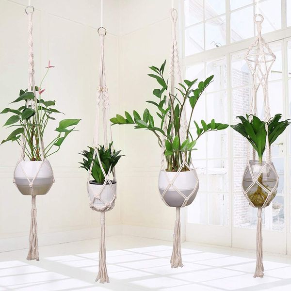 4pcs macrame plant hanger handmade woven cotton plant holder wall hanging planter basket for indoor outdoor garden patio balcony
4pcs macrame plant hanger handmade woven cotton plant holder wall hanging planter basket for indoor outdoor garden patio balcony