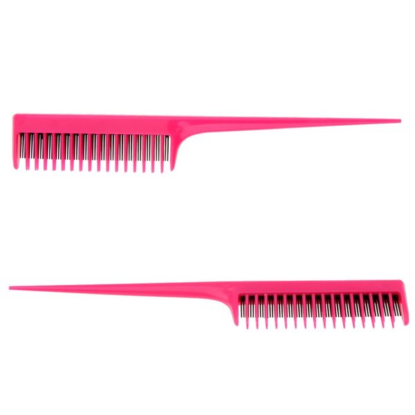 pro 2pcs 3-row teeth teasing comb sectioning pin tail back coming volumizing brush dress out comb- rose red, Silver
pro 2pcs 3-row teeth teasing comb sectioning pin tail back coming volumizing brush dress out comb- rose red, Silver