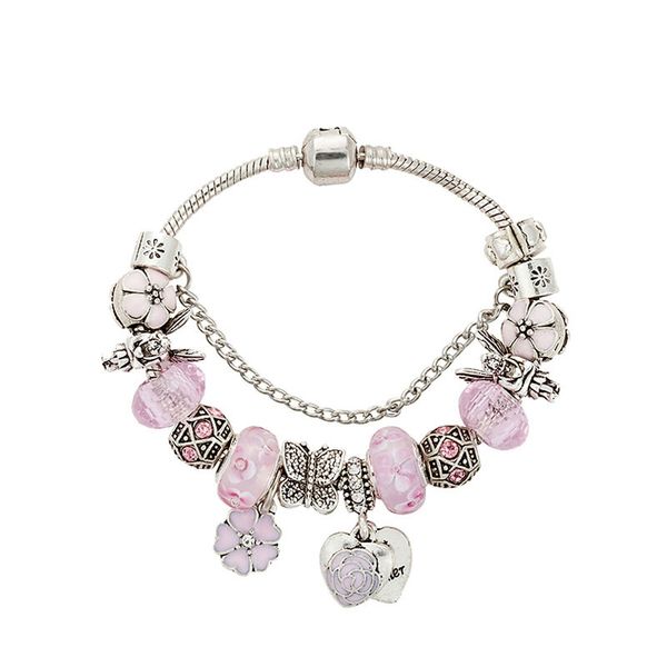 new pink crystal beaded bracelet luxury designer for pandora silver plated diy charm angel peach heart pendant bracelet with original box, Golden;silver
new pink crystal beaded bracelet luxury designer for pandora silver plated diy charm angel peach heart pendant bracelet with original box, Golden;silver