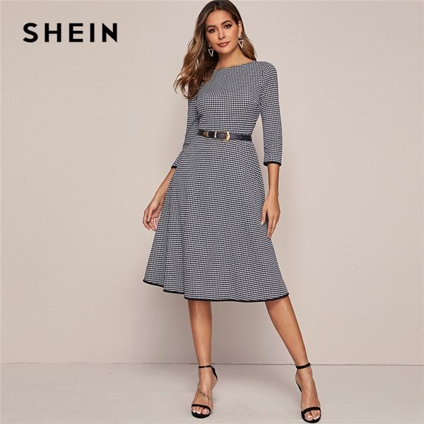 shein black and white houndstooth elegant dress without belt women 2020 spring 3/4 length sleeve ladies a line midi dresses, Black;gray
shein black and white houndstooth elegant dress without belt women 2020 spring 3/4 length sleeve ladies a line midi dresses, Black;gray