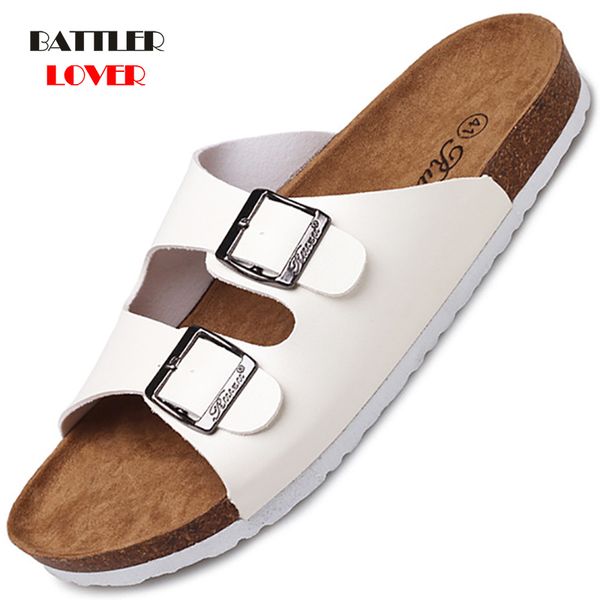 2020 new summer men's leather mule slippers soft cork two buckle slides footwear for men women 35-46, Black
2020 new summer men's leather mule slippers soft cork two buckle slides footwear for men women 35-46, Black