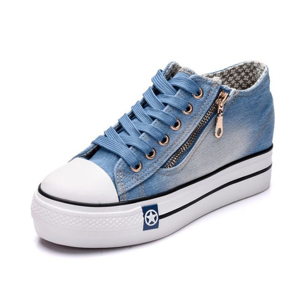 new height increased canvas shoes fashion leisure women platform flat shoes casual shoes jeans blue sneakers, Black;white
new height increased canvas shoes fashion leisure women platform flat shoes casual shoes jeans blue sneakers, Black;white