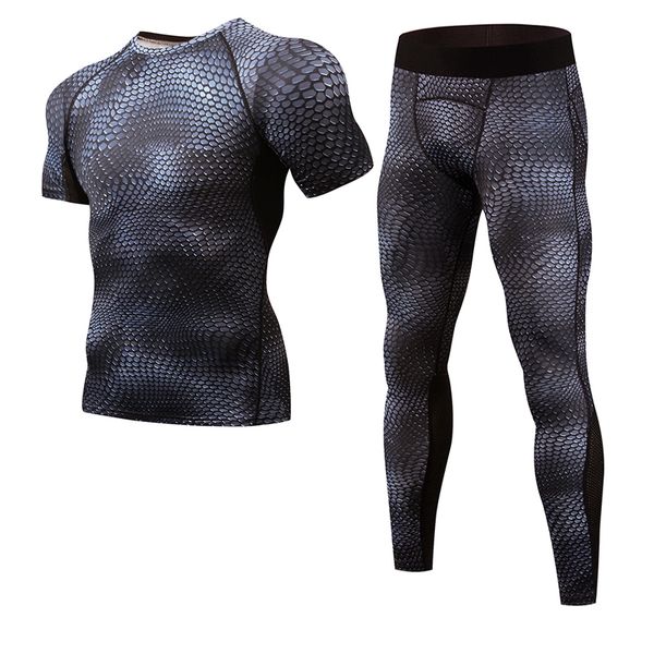 men's compression set snake print t-shirt short sleeve fitness base tight pants men's crossfit rashguard brand sports set, Black;blue
men's compression set snake print t-shirt short sleeve fitness base tight pants men's crossfit rashguard brand sports set, Black;blue