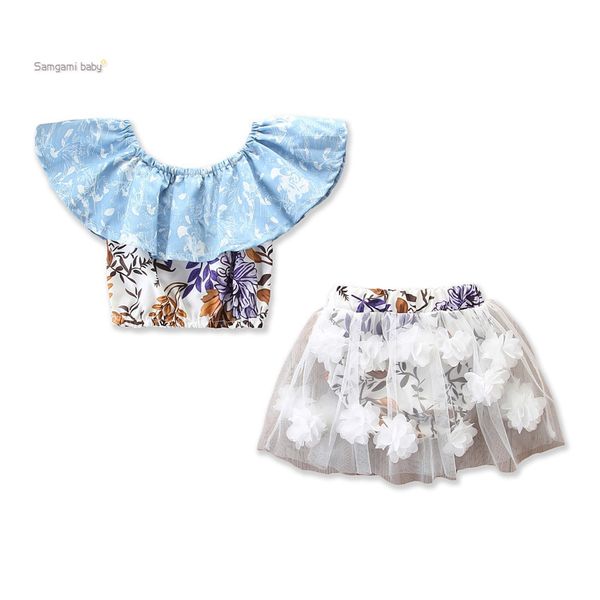 kids outfits clothes girls 2019 cute floral one shoulder tee+ mesh skirt two piece matching set track suits baby tracksuit clothing sets, White
kids outfits clothes girls 2019 cute floral one shoulder tee+ mesh skirt two piece matching set track suits baby tracksuit clothing sets, White