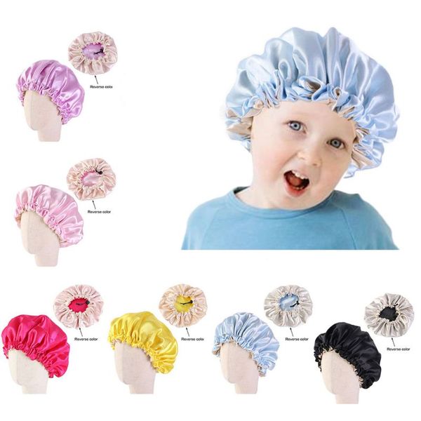 kids double layer satin bonnet adjustable sleep night cap turban hat chemo cap, Yellow
kids double layer satin bonnet adjustable sleep night cap turban hat chemo cap, Yellow
