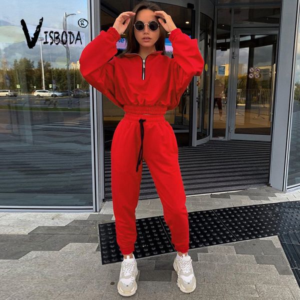women's tracksuits 2 piece set red loose cropped sweatshirt pants fashion casual female long sleeve hoodies trouser suit femme, White
women's tracksuits 2 piece set red loose cropped sweatshirt pants fashion casual female long sleeve hoodies trouser suit femme, White