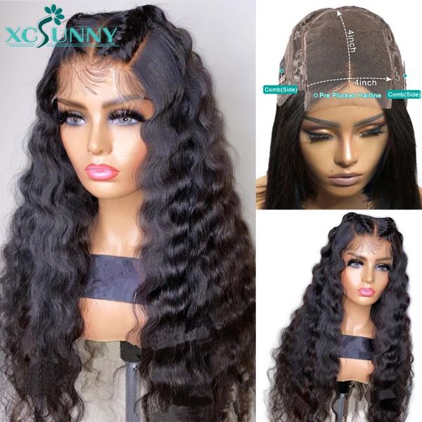 lace wigs deep wave closure wig 200 density human hair 4x4 pre plucked remy brazilian for women xcsunny, Black;brown
lace wigs deep wave closure wig 200 density human hair 4x4 pre plucked remy brazilian for women xcsunny, Black;brown