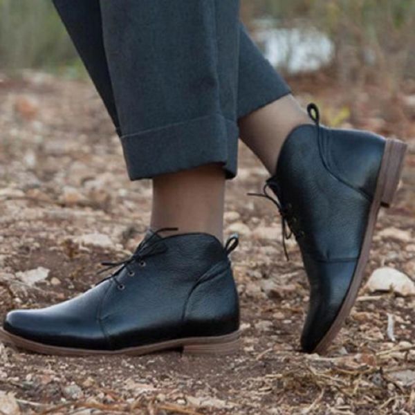 women booties autumn winter pu leather vintage ankle boots for ladies lace up low heels platform female shoes boots, Black
women booties autumn winter pu leather vintage ankle boots for ladies lace up low heels platform female shoes boots, Black